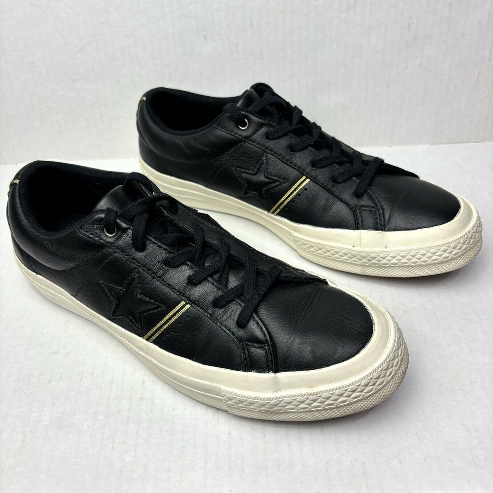 Converse One Star Ox Low Shoes Sneakers Mens 6.5 Womens 8.5 Leather Gold‎ NWOT